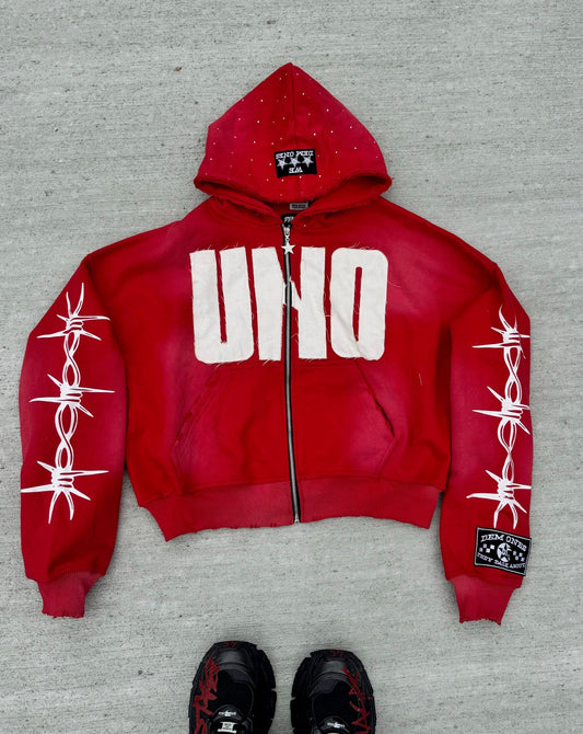 Red UNO zip up